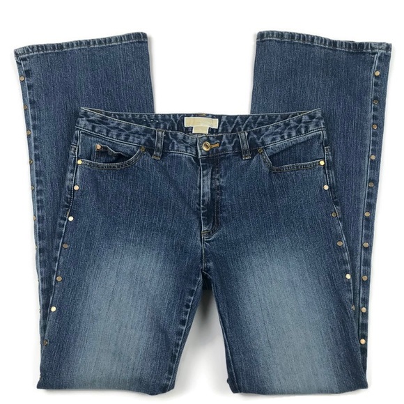 Michael Kors Denim - MICHAEL KORS High Rise Gold Studded Accent Jeans